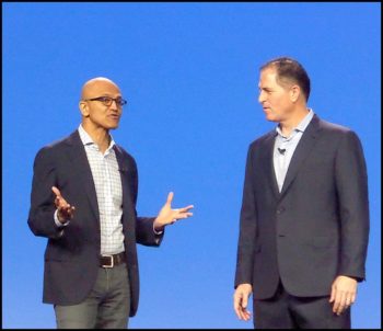 Staya Nadella, CEO de Microsoft et Michael Dell, CEO de Dell technologies