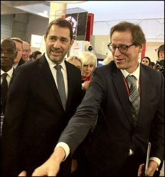 Jean-Noêl de Galzain et Christophe Castaner, ministre de l'intérieur; au FIC.