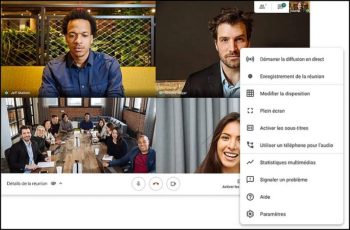 Google Meet, visioconférence et streaming avec tableau blanc et tchat
