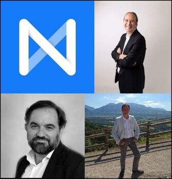 Netalis: photo de 3 sur 4 repreneurs : Xavier Niel (NJJ Capital), Julien Santina (Sipartech), Jean-Luc Balfroid (NETR).