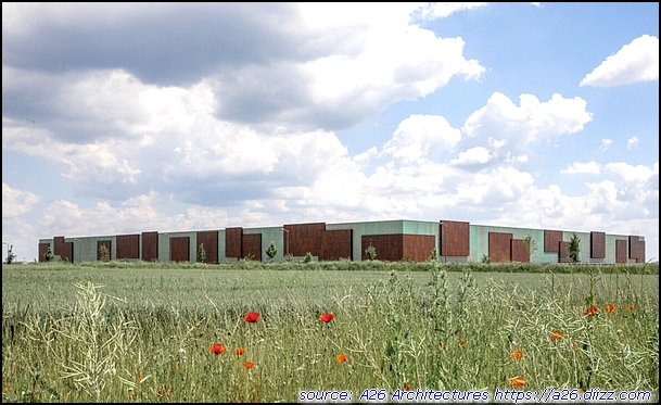 Le data center Orange de Chartres, l’un des deux sites de l’offre Cloud Avenue SecNum Dynamic. (source: A26 Architectures https://a26.diizz.com)